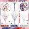 32 Pack Patriotic Berry Stem Picks for Vase, 17 Inches Red White Blue Floral Picks for 4th of July Memorial Day Decorations, Artificial Glittery Branches Ornaments(Red, Blue, White)